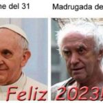 Feliz año 2023 nochevieja año nuevo meme papa francisco